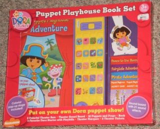 NIP Dora Explorer Puppet Playhouse Gift Set 6 Sets