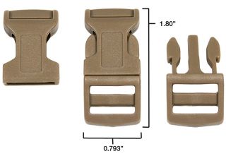50 5 8 inch Coyote Tan Economy Contoured Side Release Plastic Buckles