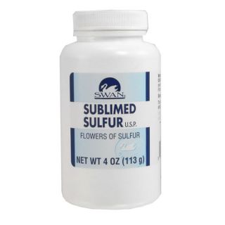Swan Sublimed Sulfur Flowers 4 oz New SEALED for Skin