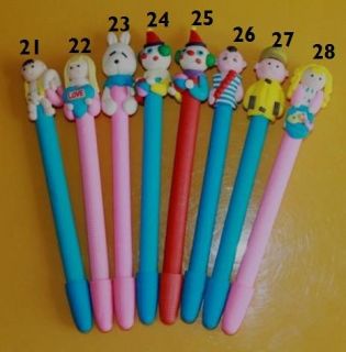 6pcs Kids Cute Collectable Polymer Clay Pens 72 Figures