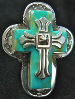  Style Navajo Sterling Silver Turquoise Cross Ring Mike Thompson