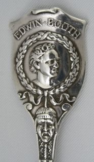 Superb Actor Edwin Booth Sterling Spoon Hamlet C1893