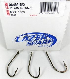Eagle Claw 5 0 Lazer Sharp Shank Hooks 084 5 0 50 Pack