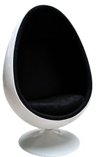 Eero Aarnio Style Eye Egg Ball Pod Chair Retro Fireproof White Black