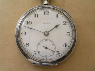 lanco antique swiss silver pocket watch c1910s
