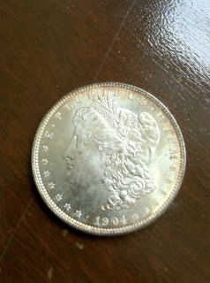 1904 O Morgan Silver Dollar Brilliant Uncirculated Toned