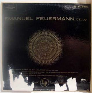 Emanuel Feuermann Beethoven Reger Cello LP ml 4678