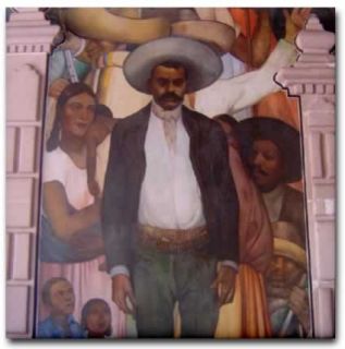 Emiliano Zapata Mexican War Hero Mural Ceramic Art Tile