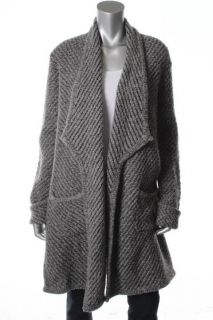 Eileen Fisher New Gray Marled Long Sleeves Open Front Sweatercoat M
