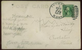 022411 RPPC Postcard Emma Bloch on Sled Thompson ND 1914