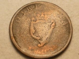 ireland eire hibernia 1804 half penny coin