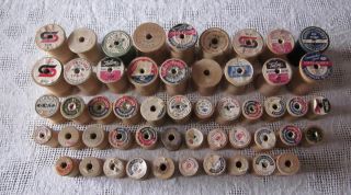 Vintage Lot Wood Wooden Empty Thread Spools Sewing Large and Small
