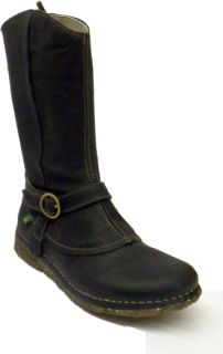 El Naturalista N982 Womens Ladies Black Leather Flat Boot