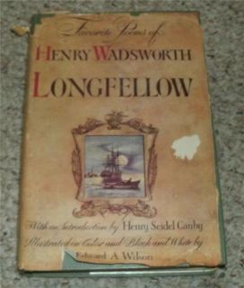 Vintage Book Favorite Poems of Henry Wadsworth Longfellow Illustrated