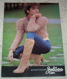 1982 Ad Encore Zodiac USA Fashion Western Boots Girl Ad