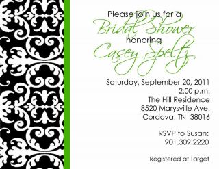 Damask Bridal Baby Shower Engagement Party Invitations