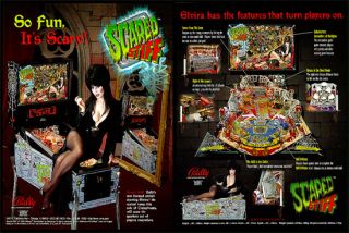Elvira Scared Stiff Pinball Flyer Original Brochure