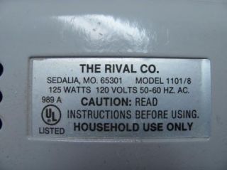 Rival Electric Food Slicer Motor Model 1101 8 Replacement