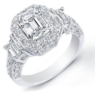 89 ct emerald cut diamond engagement ring gia