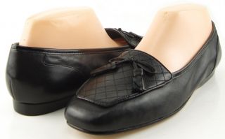 Enzo Angiolini Lizzia Black Womens Designer Bow Tassles Flats Loafers