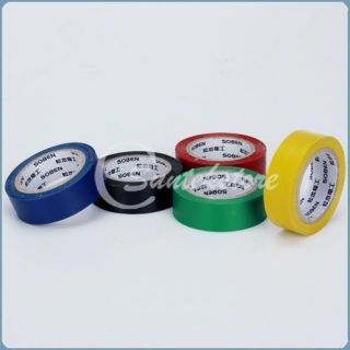 5pk Colored Electrical Tape Red Yellow Green Blue Black