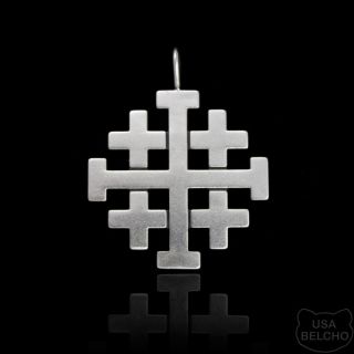 925 Sterling Silver Jerusalem Crusaders Cross Pendant Belcho USA 188