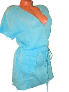 Echo Design Beach Turquoise Gauze Swimsuit Cover Up Dress Sz Medium
