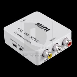 Mini Bi Directional TV Video System Converter RCA NTSC Sets Projectors