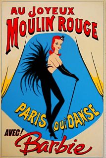 Moulin Rouge Barbie Custom Painting from Eclectic Cool