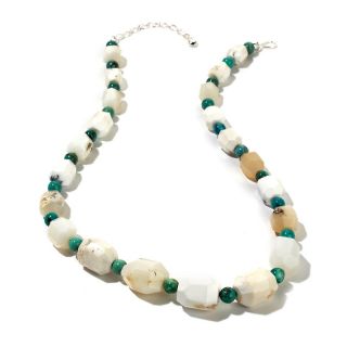 Jay King White Opal and Anhui Turquoise Beaded Necklace at