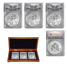 2011 2013 ms70 anacs s mint silver eagle dollar coins d
