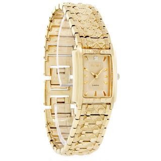 Elgin Diamond Ladies Gold Tone Bracelet Dress Quartz Watch EG286