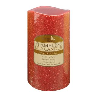 Flameless LED Candle   Red with Gold Glitter