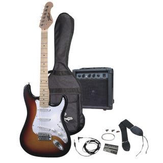 Pyle Electric Guitar 3 Color Sunburst Kit PGEKT30