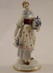 Dorothea Rosenthal Lady Figurine Period Costume Motif Gustav Oppel