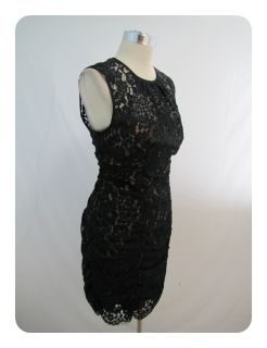 New Eliza J Black Brown Lace Cinched Sleeveless Scoop Neck Sheath