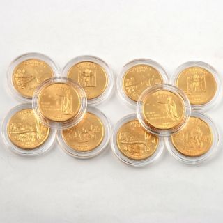 2008 24K Gold Plated P  & D Mint State Quarters