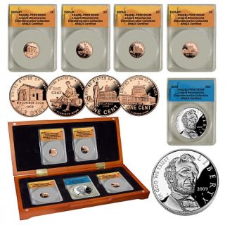 2009 Lincoln Bicentennial 5 Coin Collection   PR69 ANACS