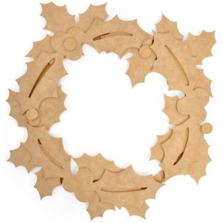  Kits Kaisercraft Beyond The Page MDF Holly Wreath   11 3/4D
