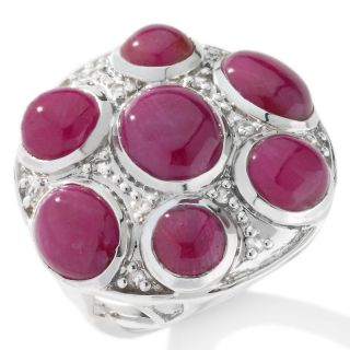  48ct ruby and white topaz sterling silver cabochon ring rating 11 $ 34