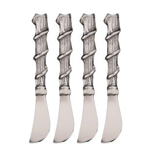  Home Designs Spreaders with Embossed Vine and Branch Motif   Set of 4