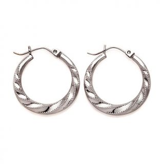 Michael Anthony Jewelry® 10K Bead Accented Twisted Hoop Earrings at