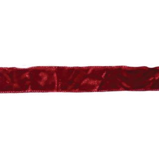  Velour Crushed Velvet, 5/8in x 10 5/6yds   Red
