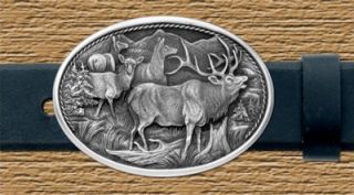 Elk Pewter Belt Buckle BB104