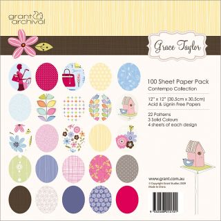 Grace Taylor 100 Sheet 12 x 12 Paper Pack   Contemporary