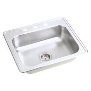  Mount Stainless Steel 25x22x7 4 Hole Single Bowl Kitchen Sink