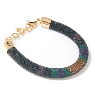  by manuela goldtone black glass bead mesh bracelet rating 8 $ 13 97 s