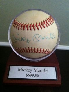 MICKEY MANTLE signed autographed Rawlings OAL Baseball JSA COA