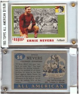 Ernie Nevers 1955 Topps All American RC Rookie 56 HOF