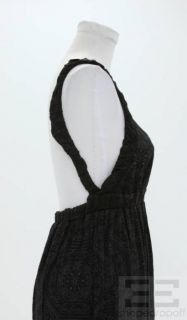 Ella Moss Black Brown Print Cotton Sleeveless Maxi Dress Size Small